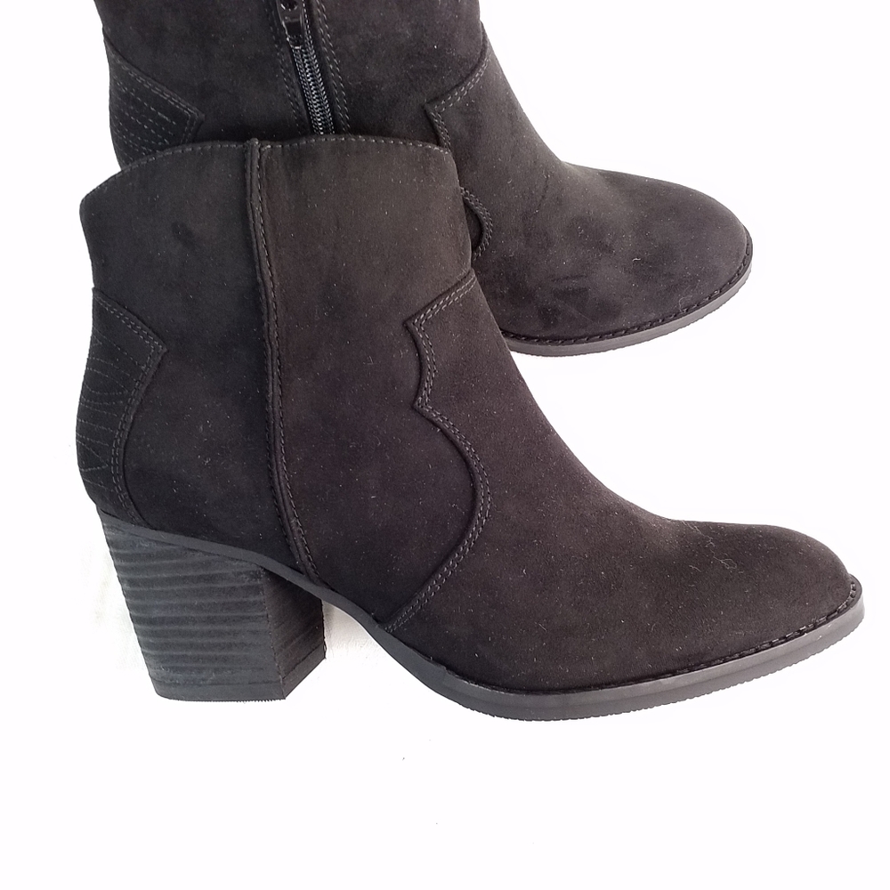 Madeline Black Heeled Ankle Boots